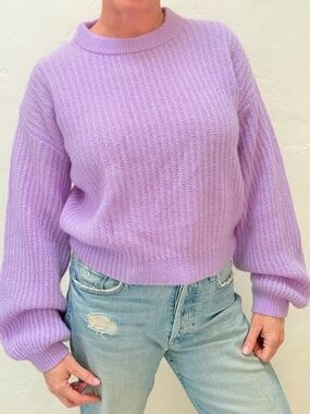 W.CASHMERE Ribbed Cashmere Sweater in Lilac